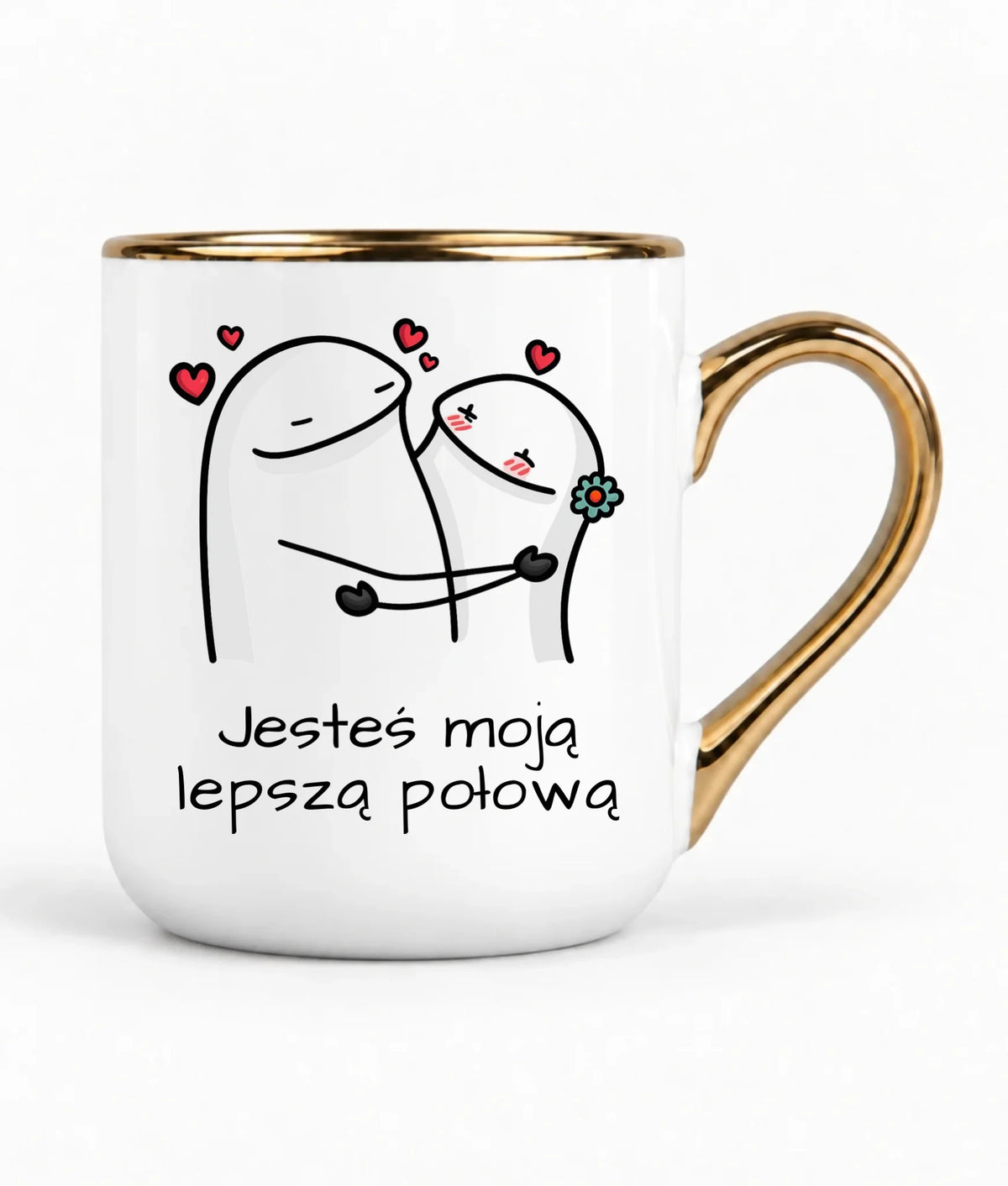 Kubek elegant dla par - Jesteś moją lepszą połową W87
