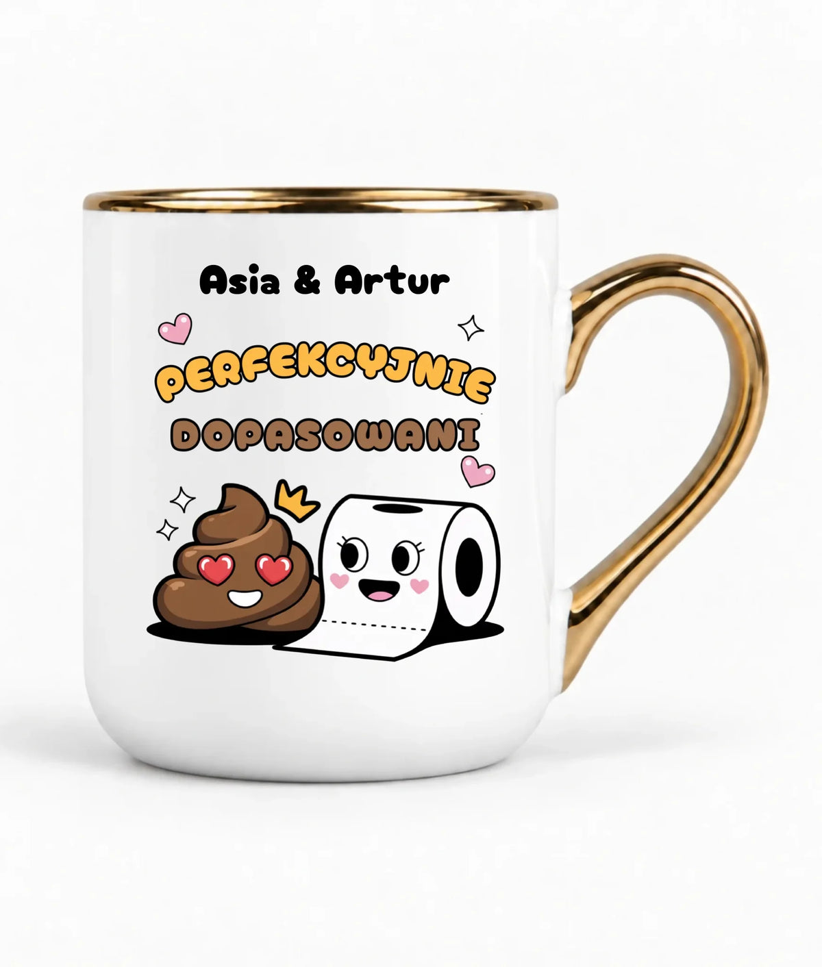Kubek elegant dla par - Perfekcyjnie dopasowani - personalizowany W81