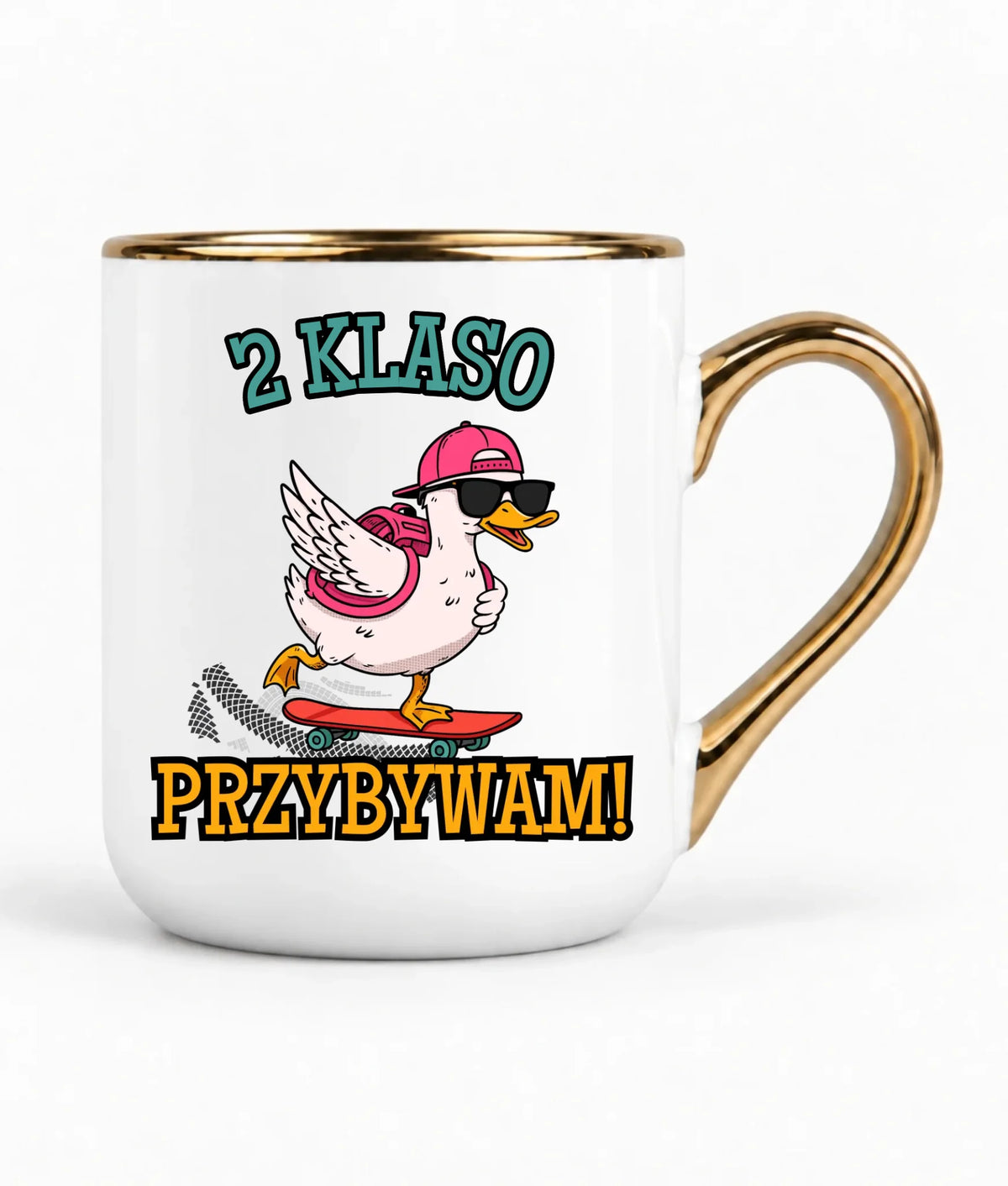 Kubek elegant na powrót do szkoły Przybywam personalizuj klasę SZ08