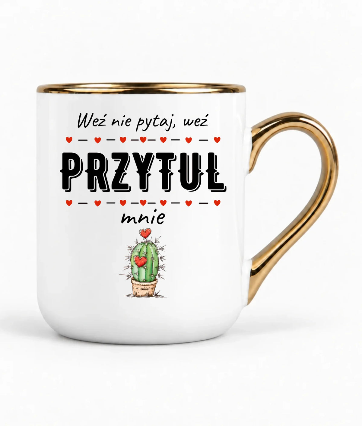 Kubek elegant dla par - Weź nie pytaj, weź przytul mnie W49