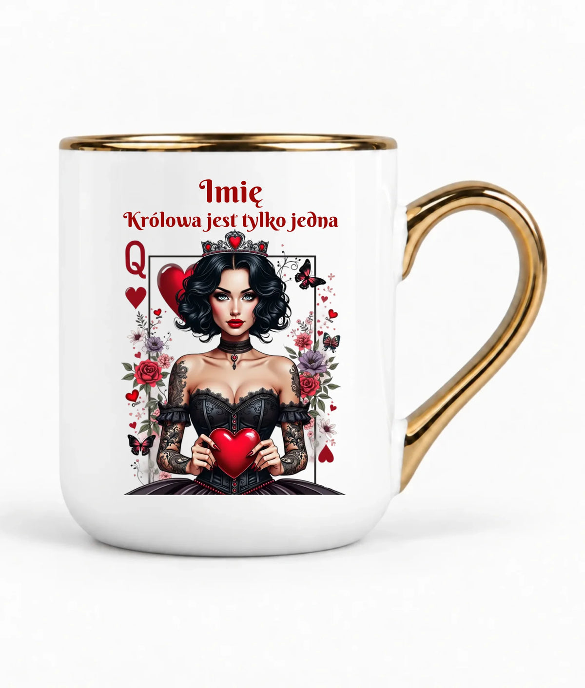 Kubek elegant dla niej - Królowa jest tylko jedna - personalizowany W46