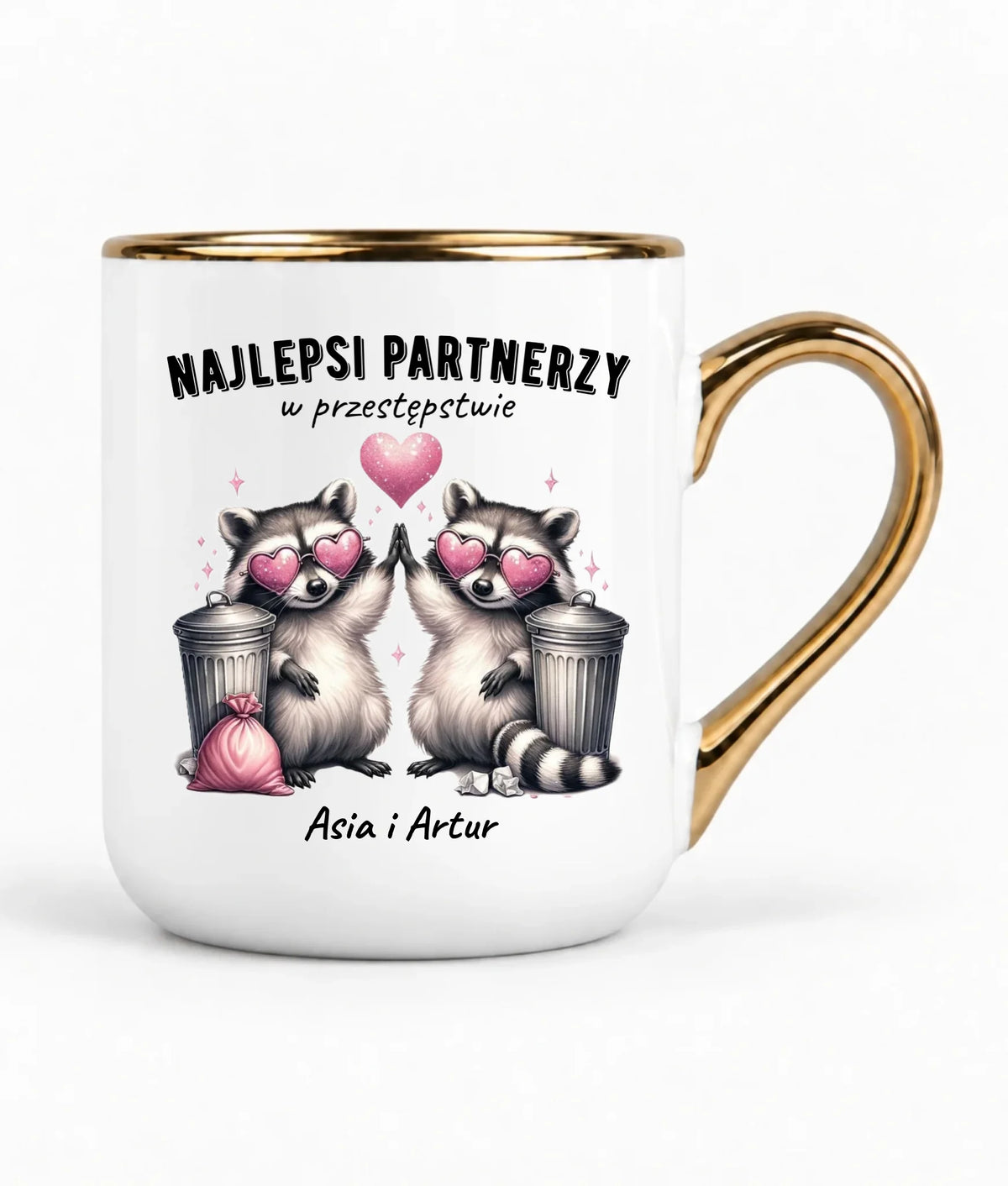 Kubek elegant dla par - Najlepsi partnerzy w przestępstwie - personalizowany W27