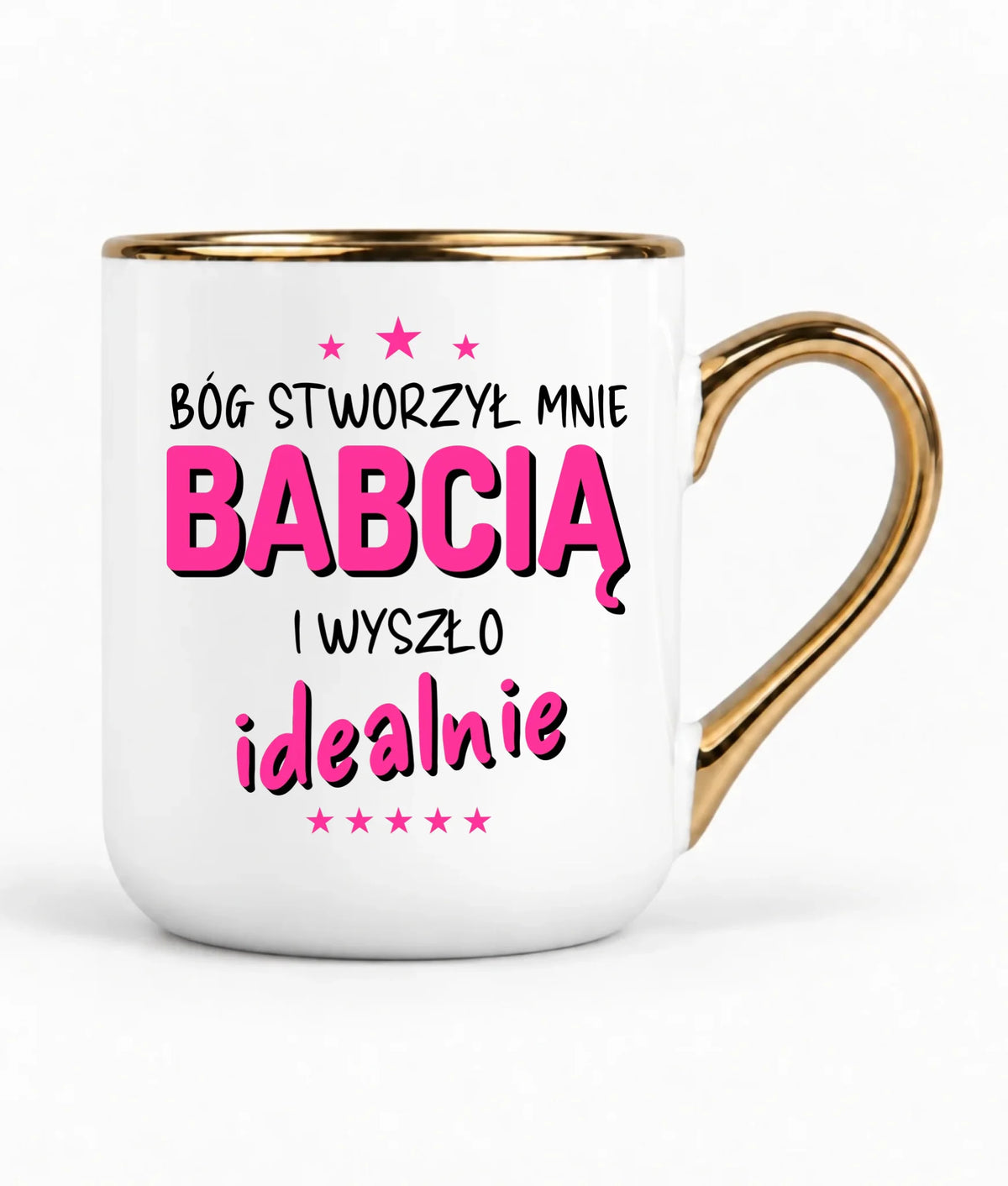 Kubek elegant dla babci - Bóg stworzył mnie babcią i wyszło idealnie B08