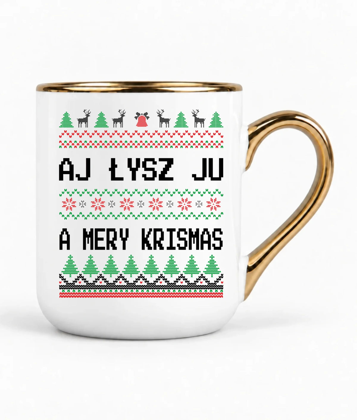 Kubek elegant świąteczny - Aj łysz ju a mery krismas BN12