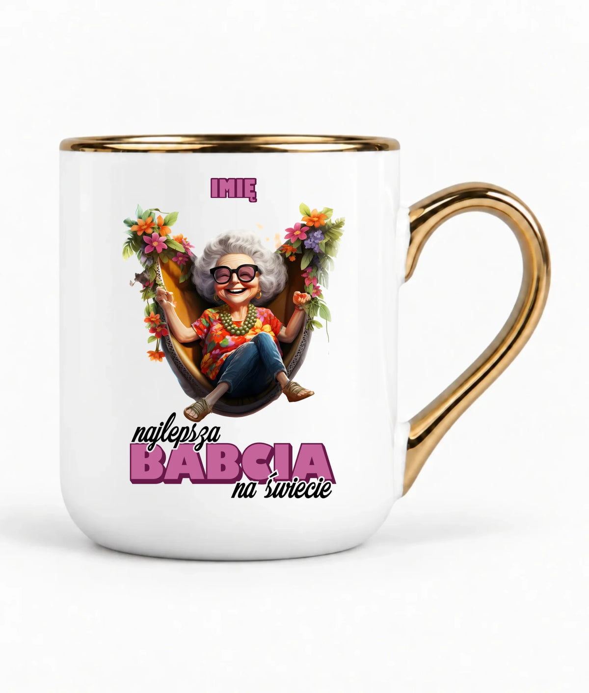 Kubek elegant dla babci - Najlepsza Babcia na świecie - personalizowany B14