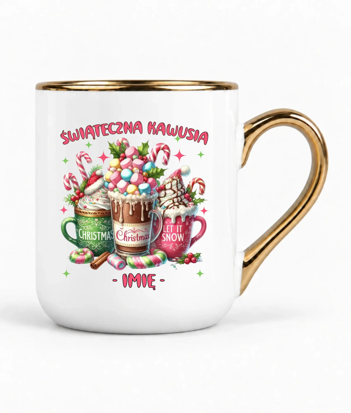 Kubek elegant świąteczny - Świąteczna kawusia - personalizowany BN29