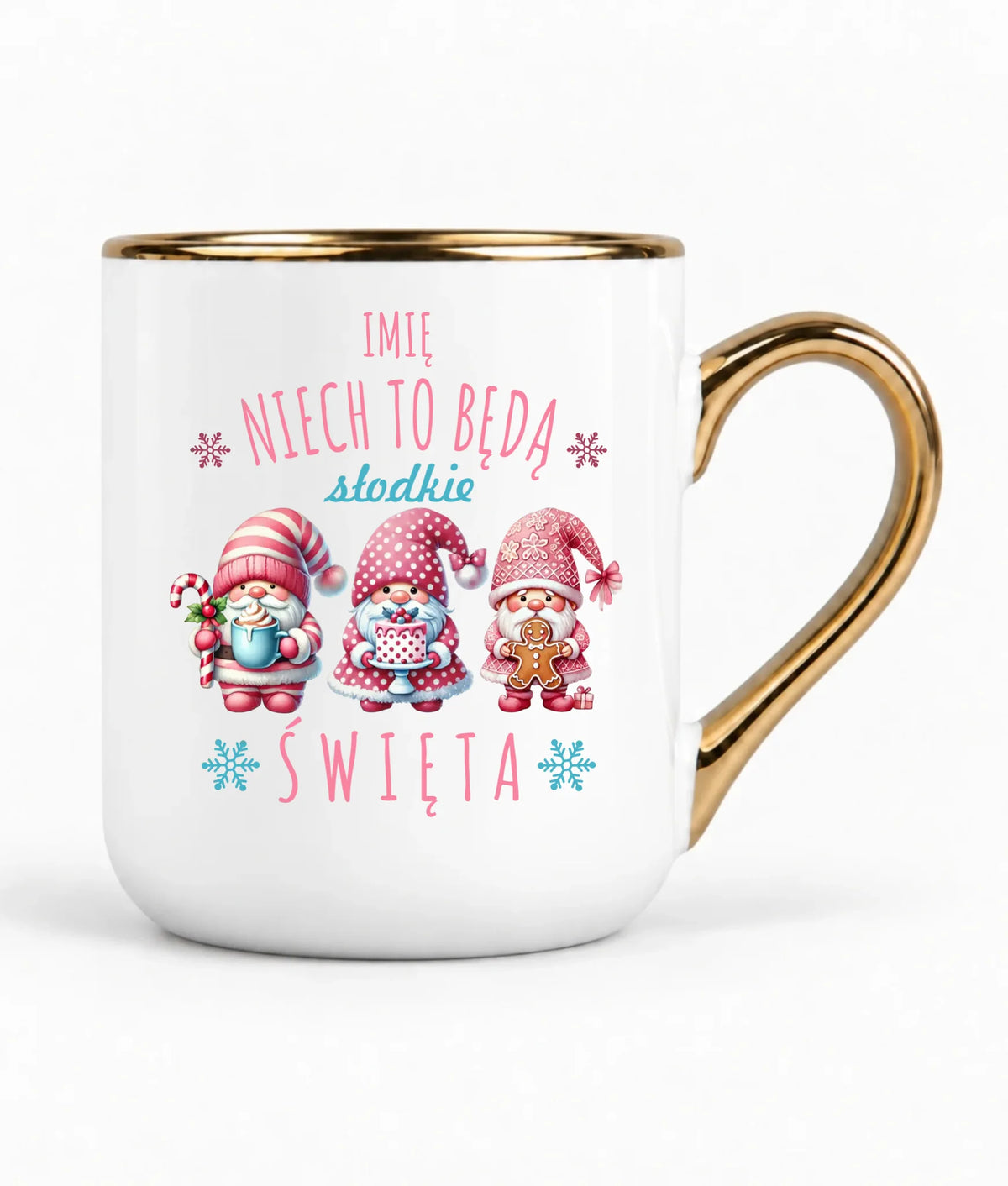 Kubek elegant świąteczny - Skrzaty Słodkie Święta - personalizowany BN57