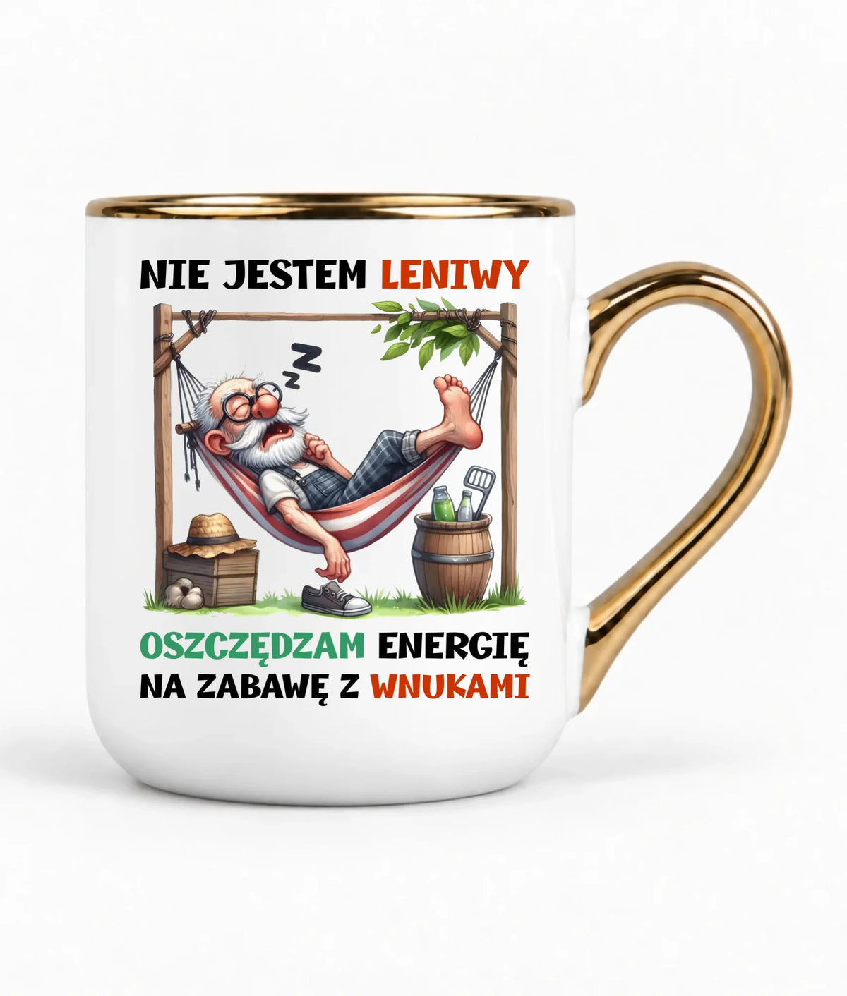 Kubek elegant dla dziadka - Nie jestem leniwy oszczędzam energię D39