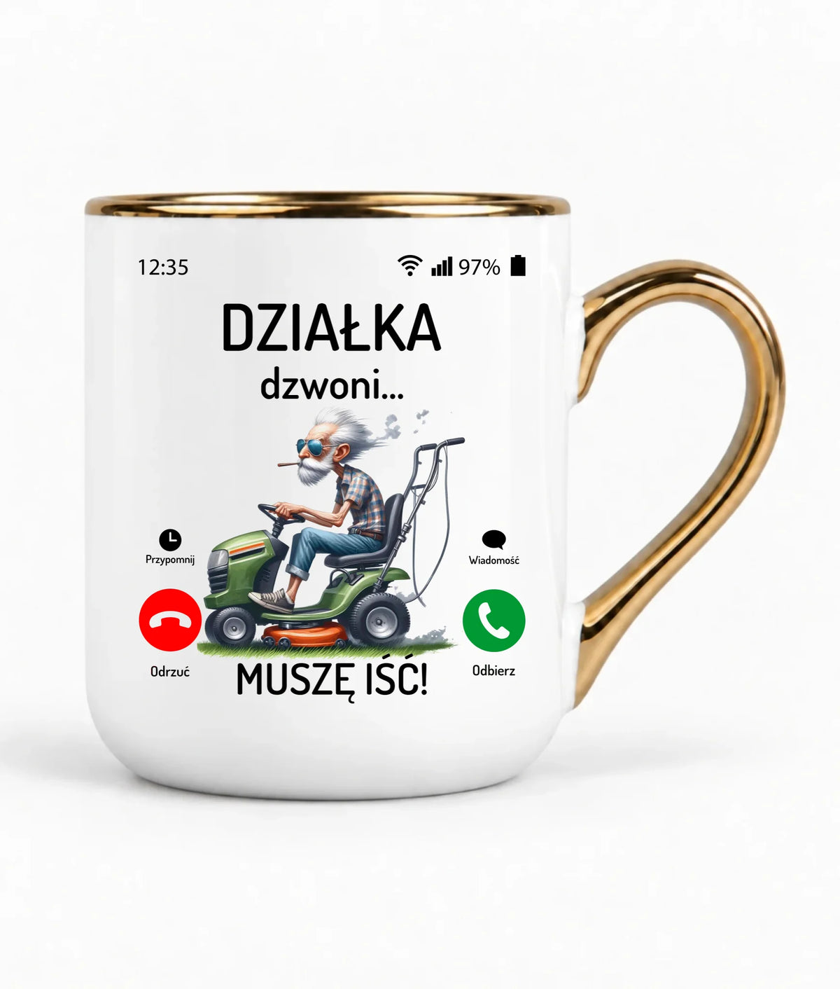 Kubek elegant dla dziadka - Działka dzwoni muszę iść D35