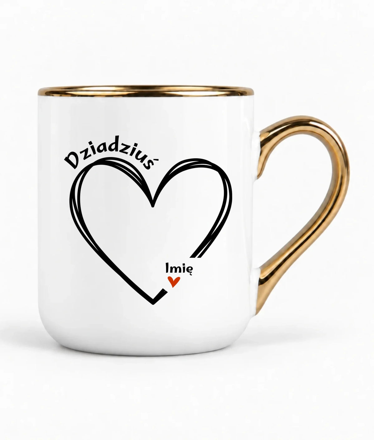 Kubek elegant dla dziadka - Serce z imionami wnuków 1-7 - personalizowany D26