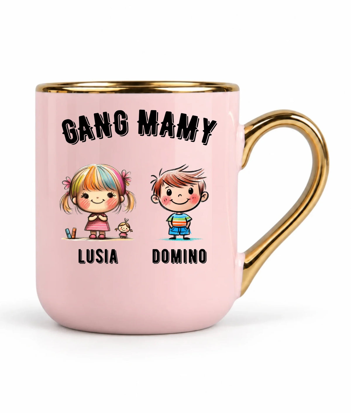 Kubek elegant dla mamy z imionami dzieci - Gang mamy - personalizowany DM09