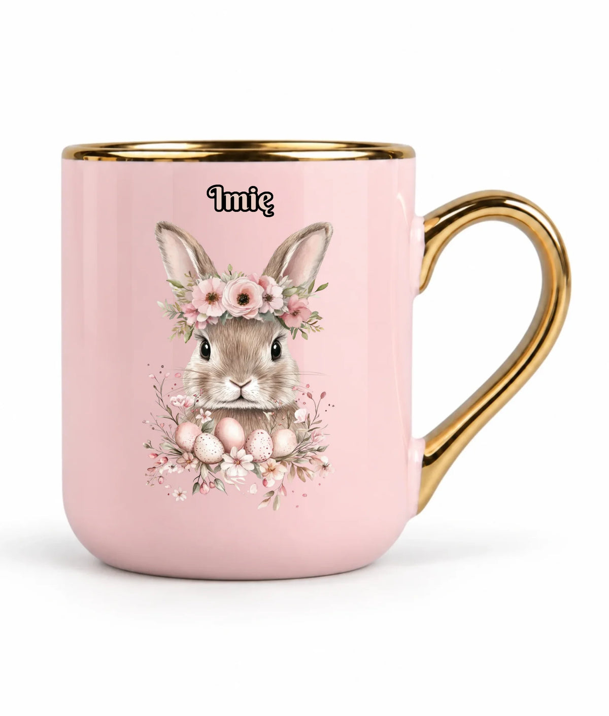 Kubek elegant na Wielkanoc - Zajączek Boho - Prezent personalizowany WN05