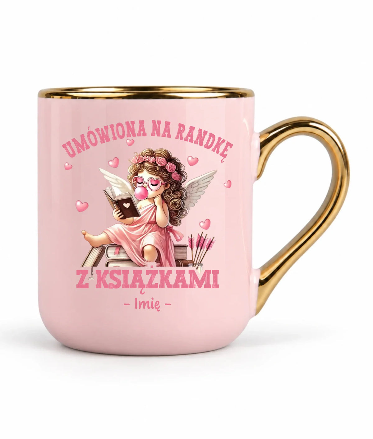 Kubek elegant dla czytelniczki – Umówiona na randkę z książkami - personalizowany W19
