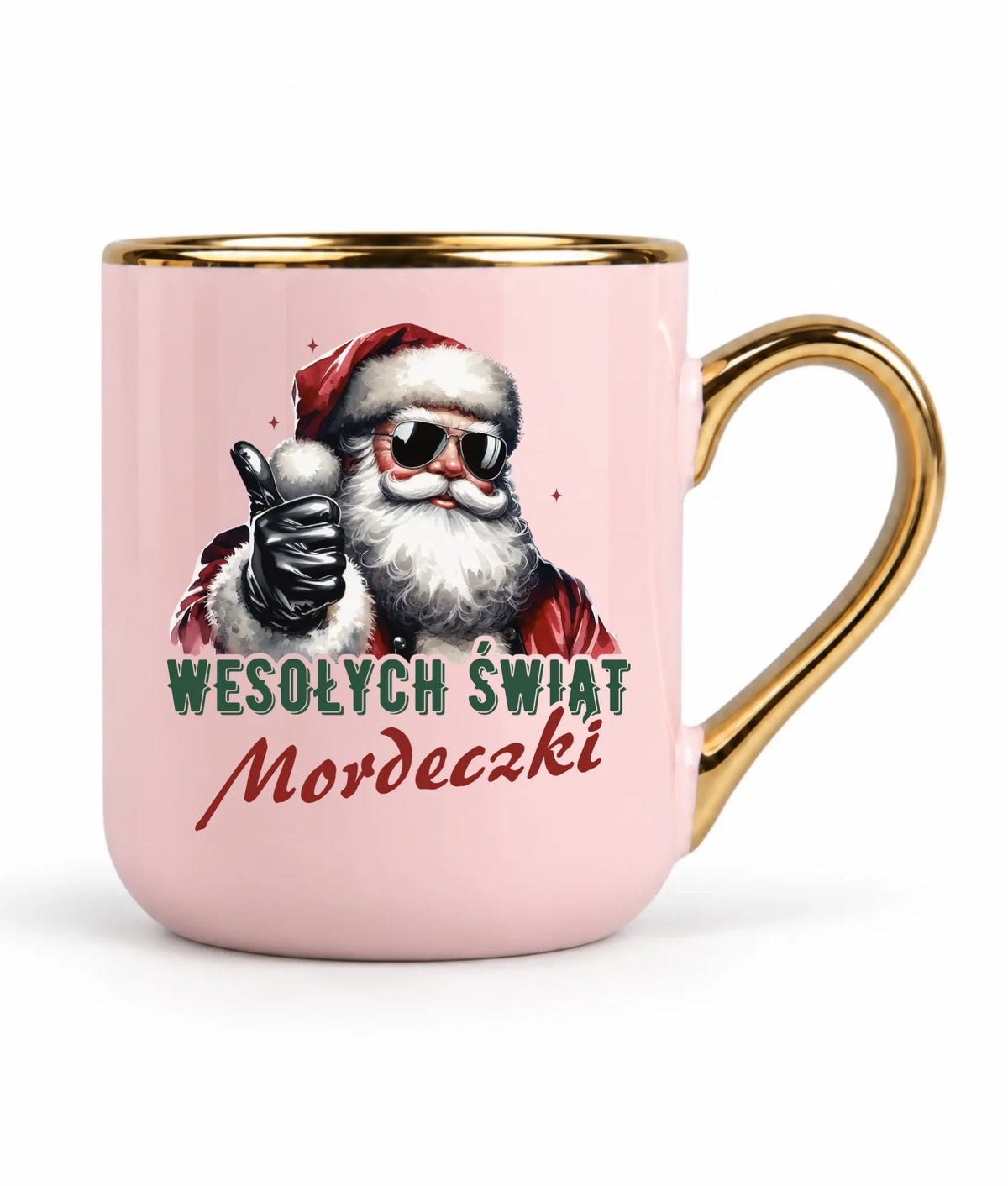 Kubek elegant świąteczny - Mikołaj Wesołych Świąt mordeczki BN65