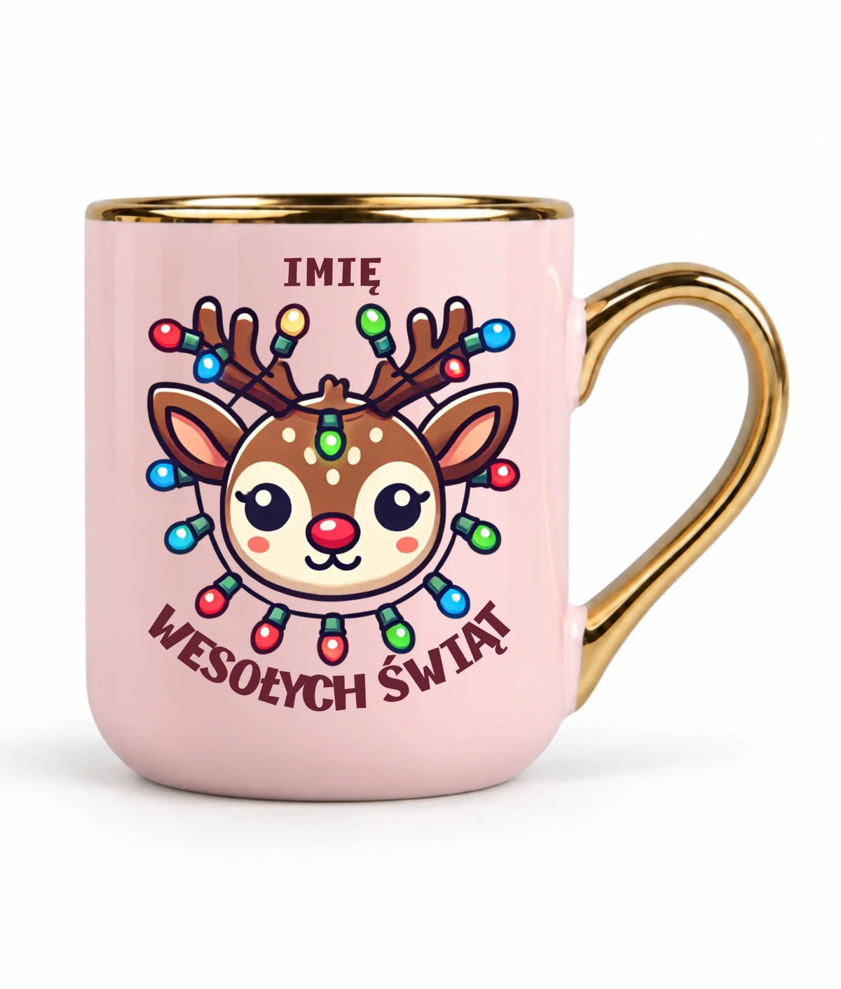 Kubek elegant świąteczny - Renifer Wesołych Świąt - personalizowana BN72