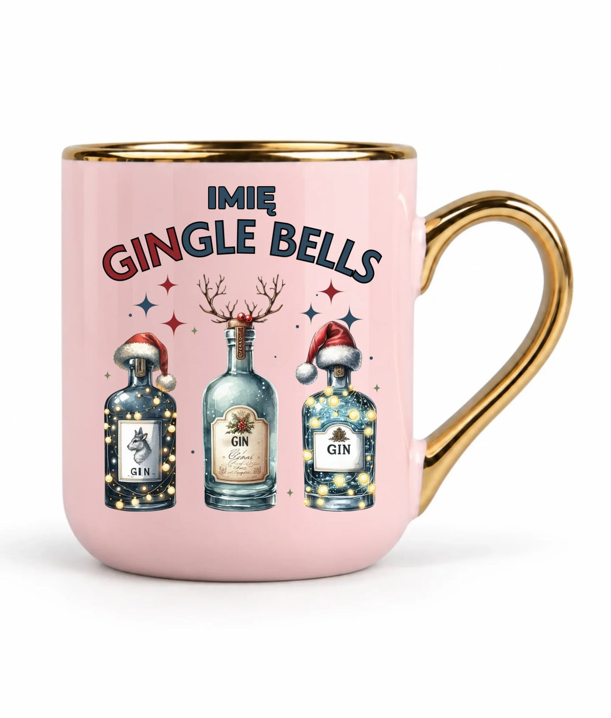 Kubek elegant świąteczny - Gin Gingle bells - personalizowany BN68