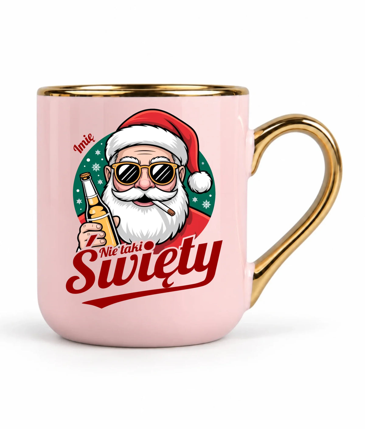 Kubek elegant świąteczny - Mikołaj nie taki święty - personalizowany BN80