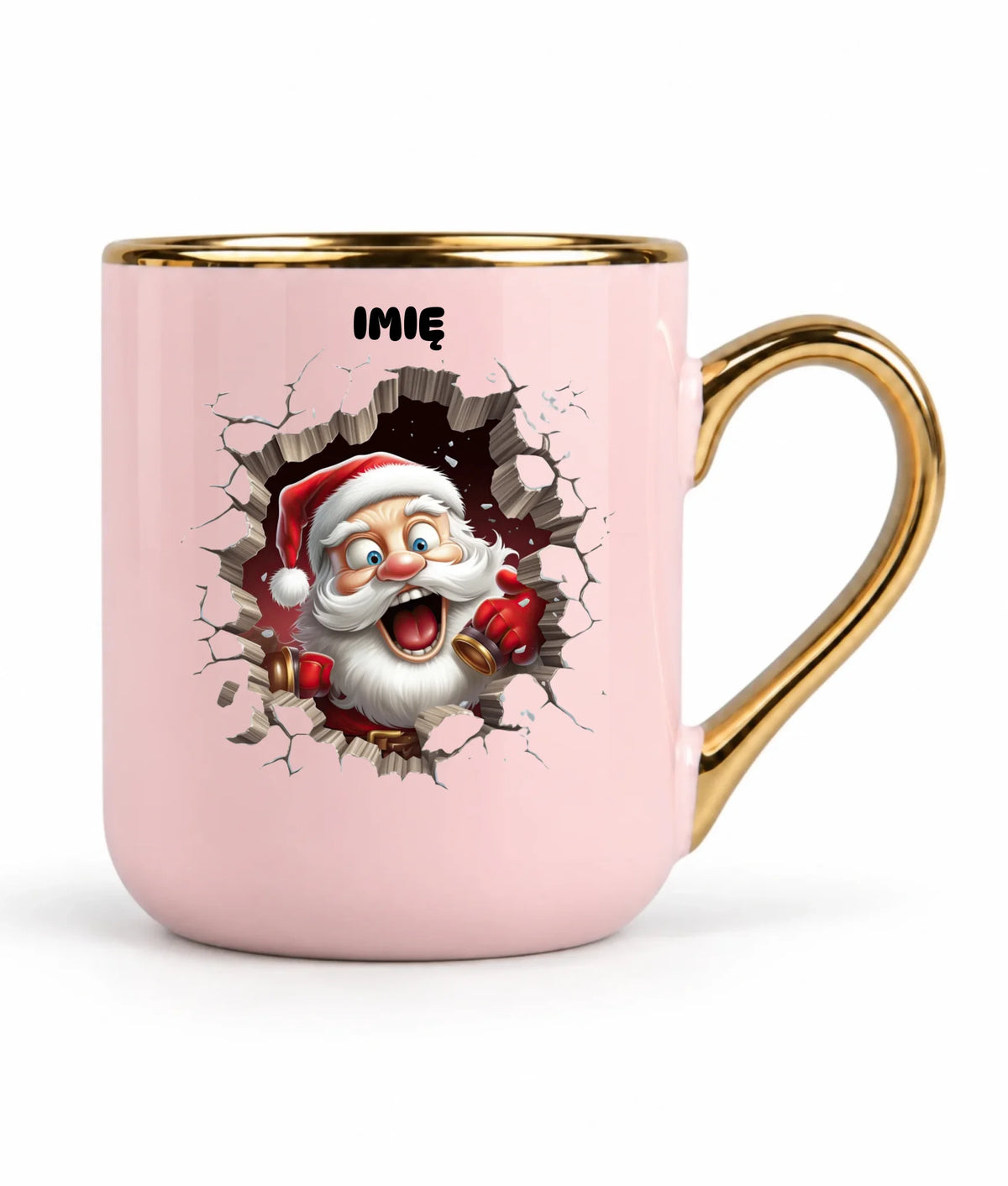 Kubek elegant świąteczny - Mikołaj 3D - personalizowany BN85