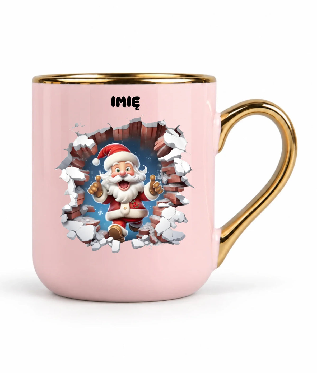 Kubek elegant świąteczny - Mikołaj 3D - personalizowana BN83