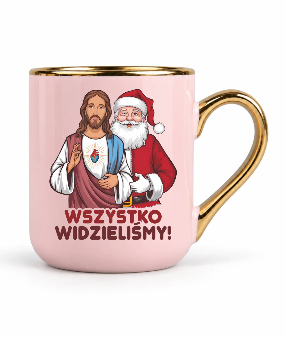 Kubek elegant świąteczny - Jezus i Mikołaj Wszystko widzieliśmy BN89