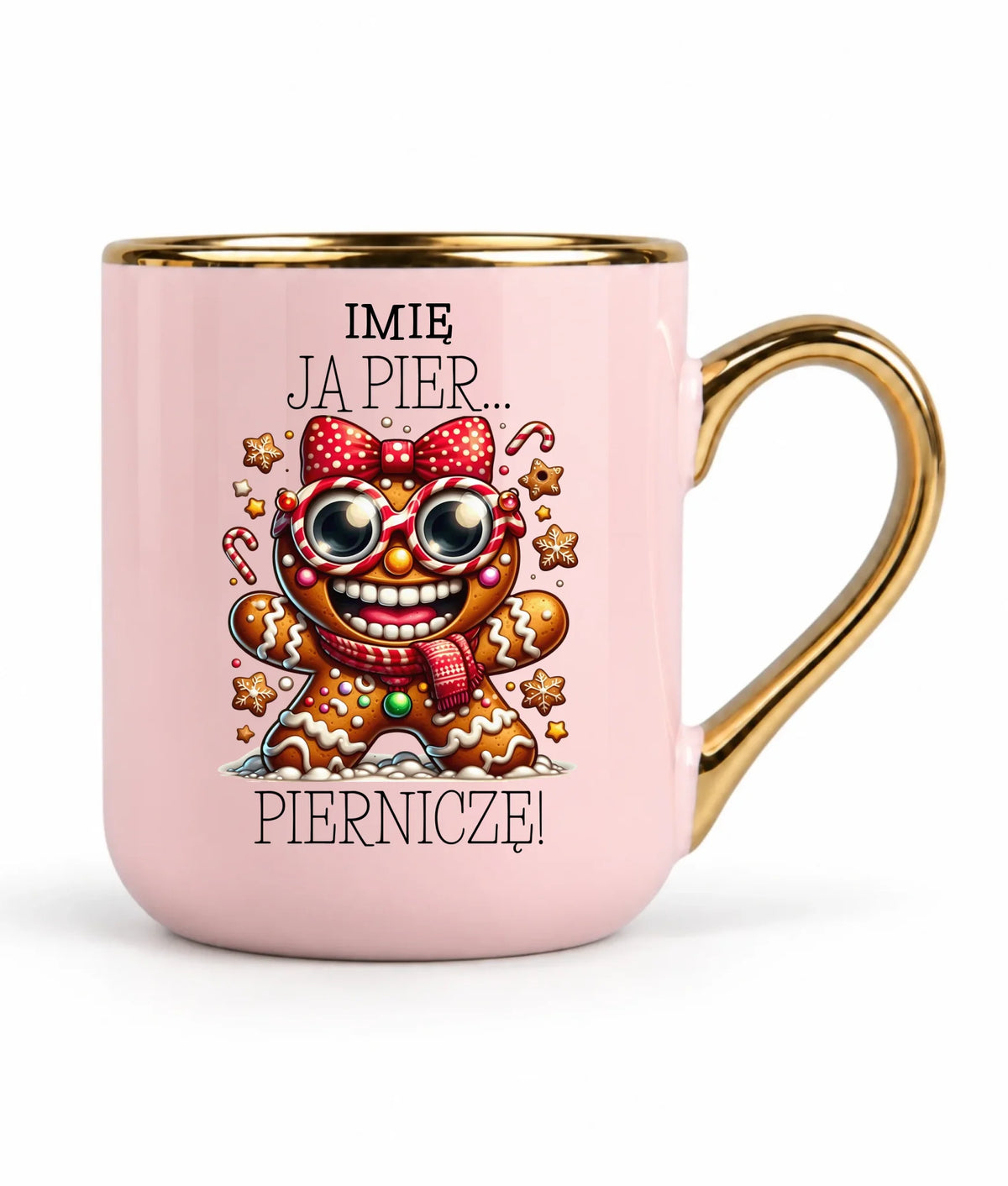 Kubek elegant świąteczny - Babeczka Ja pierniczę - personalizowany BN95
