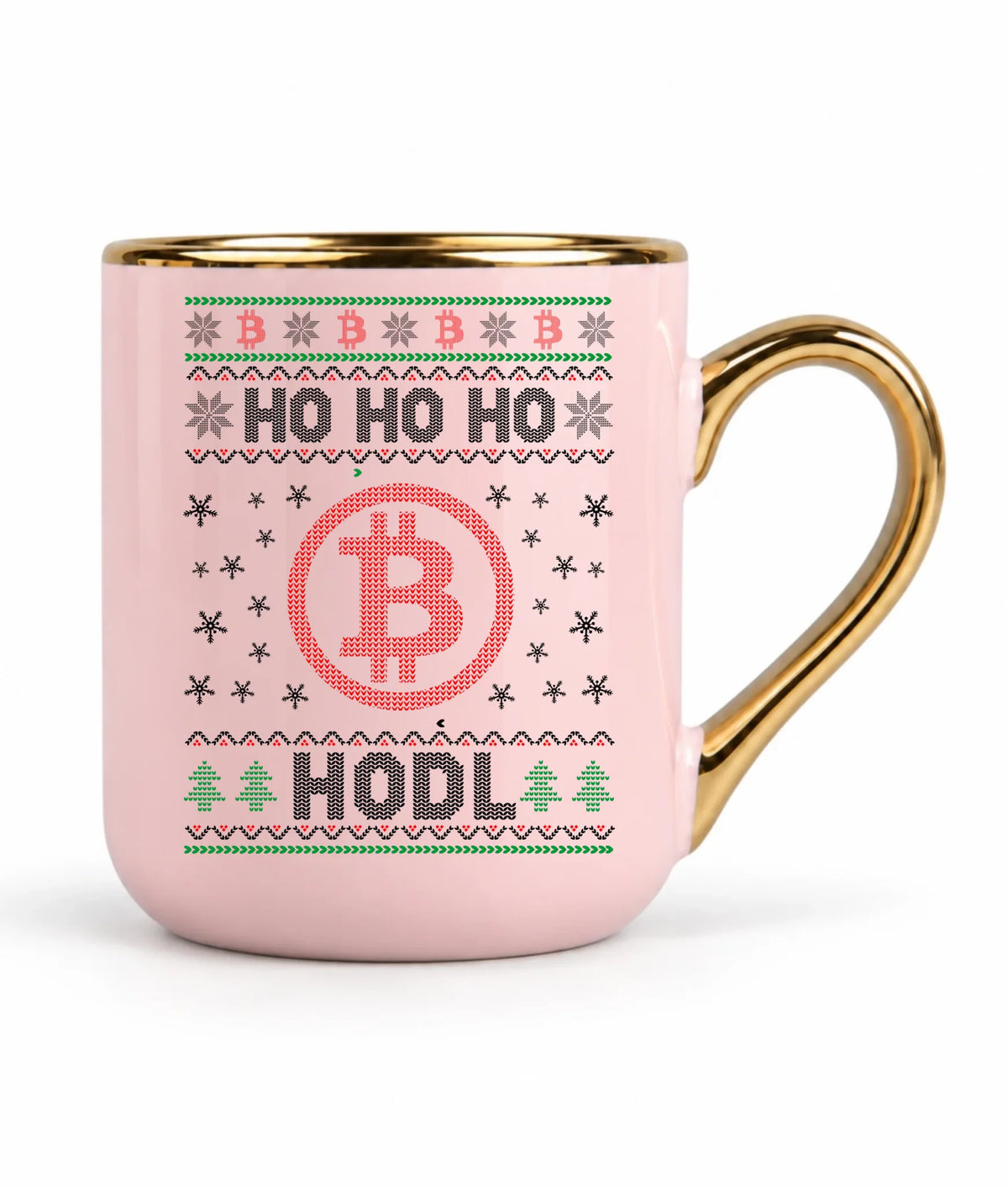 Kubek elegant świąteczny - Bitcoin - Ho Ho hodl BN103