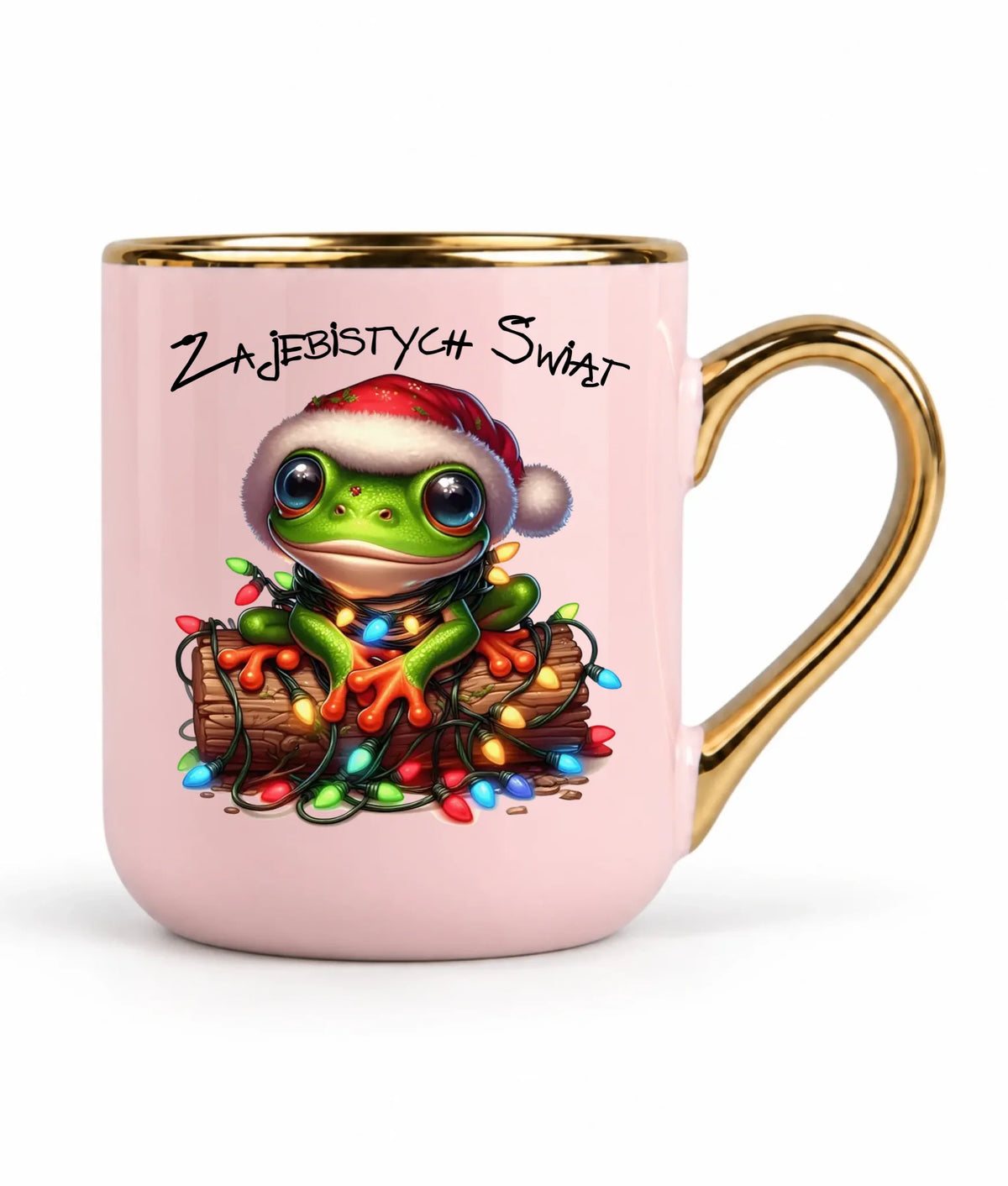 Kubek elegant świąteczny - Żaba - Żajebistych Świąt BN106