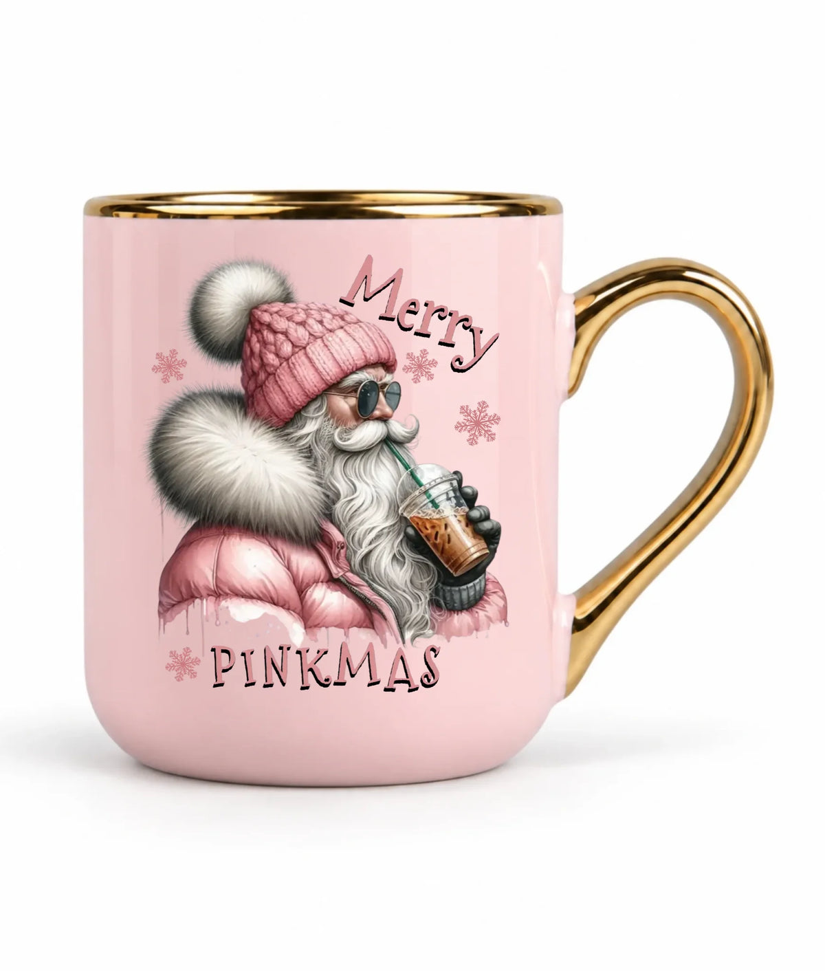 Kubek elegant świąteczny - Różowe Święta - Merry pinkmas BN117