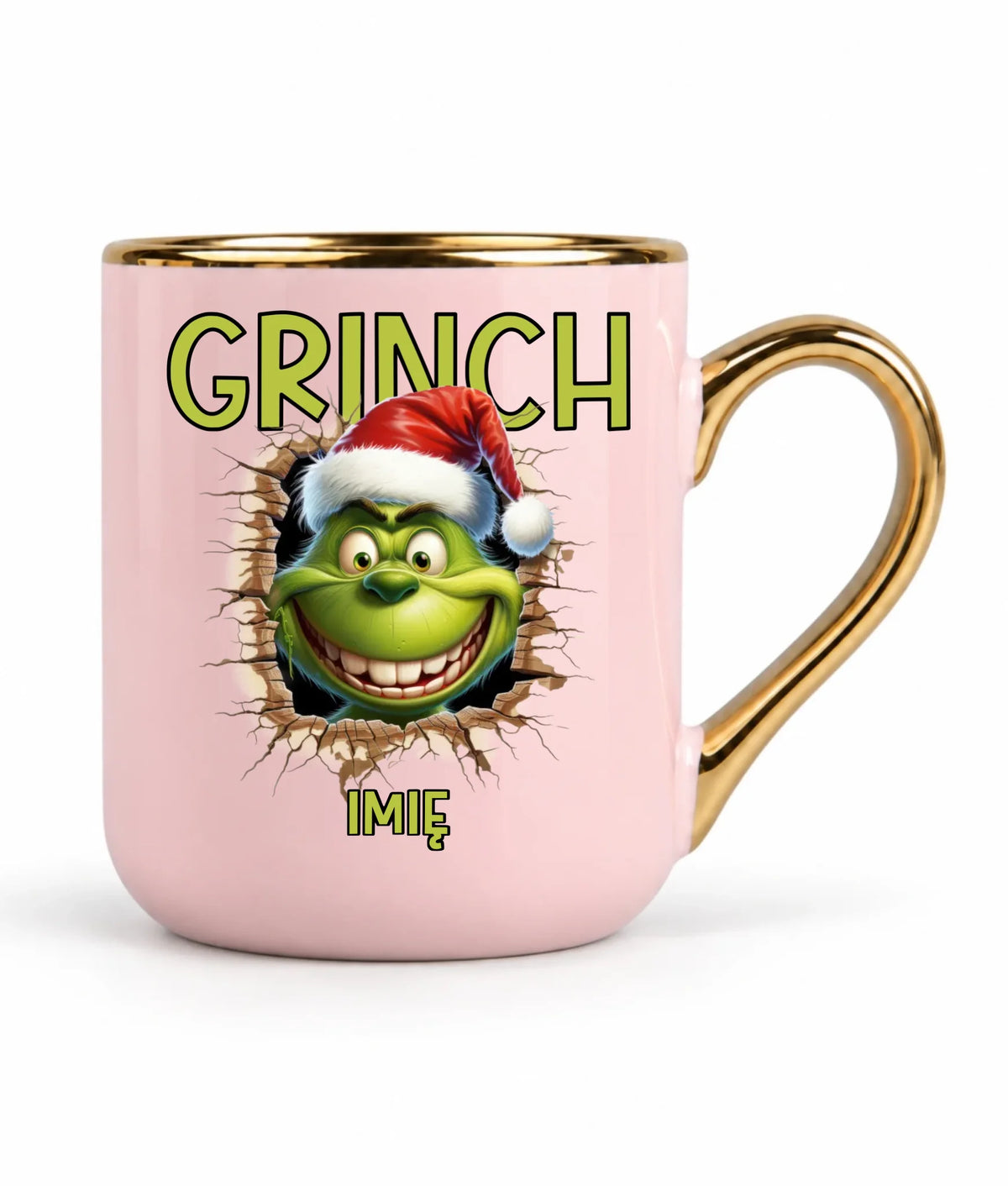 Kubek elegant świąteczny - Grinch - personalizowany BN112