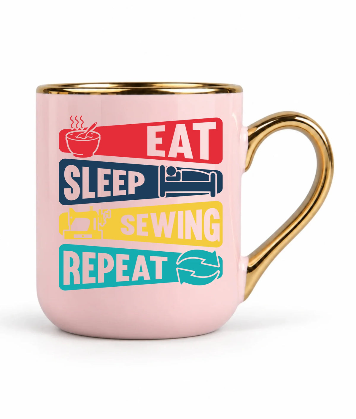 Kubek elegant szyciowy dla krawcowej - Eat sleep sewing repeat HS21