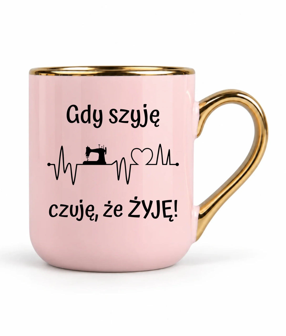 Kubek elegant szyciowy dla krawcowej - Gdy szyję czuję, że żyję HS12