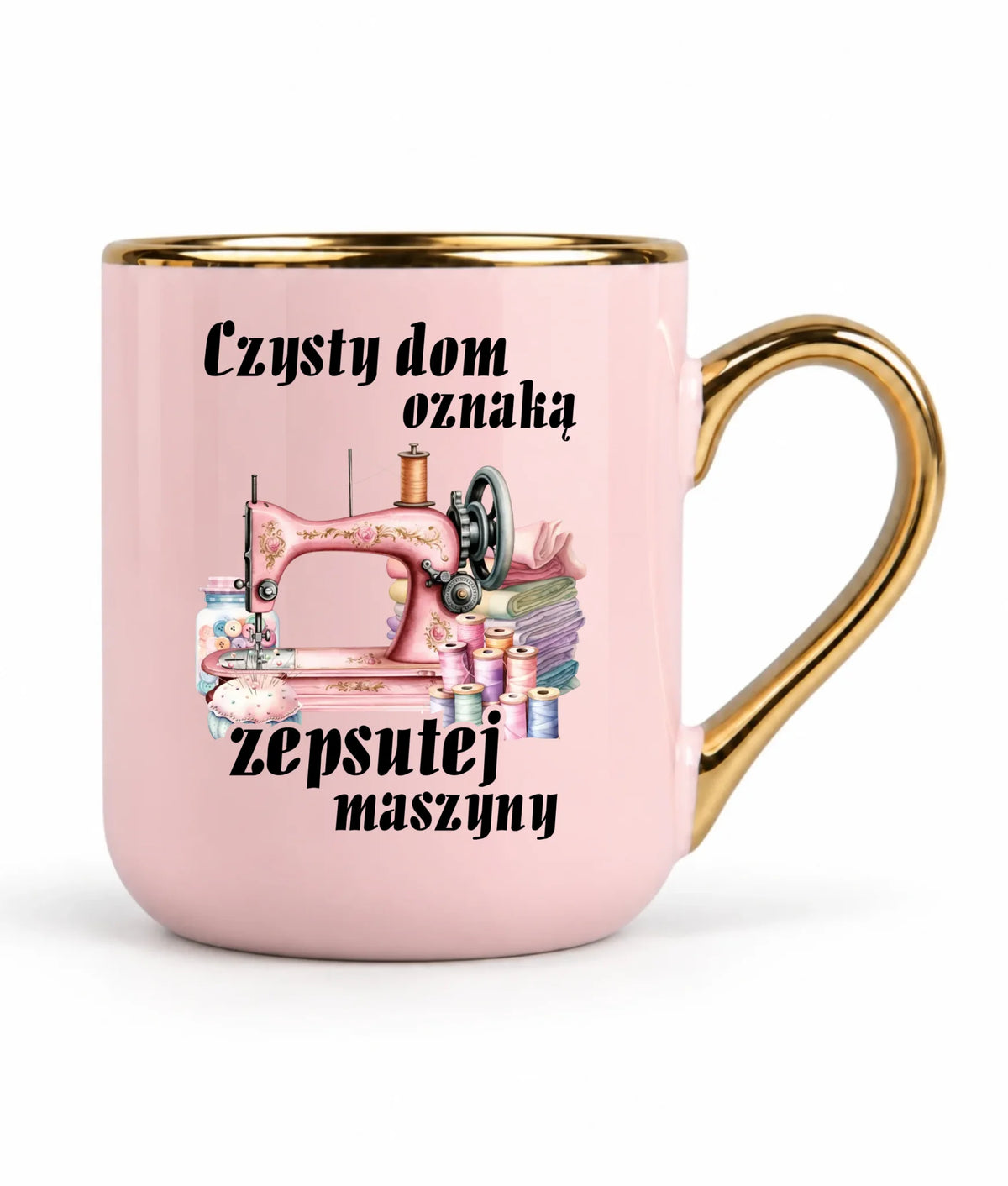 Kubek elegant szyciowy dla krawcowej - Czysty dom oznaką zepsutej maszyny HS15