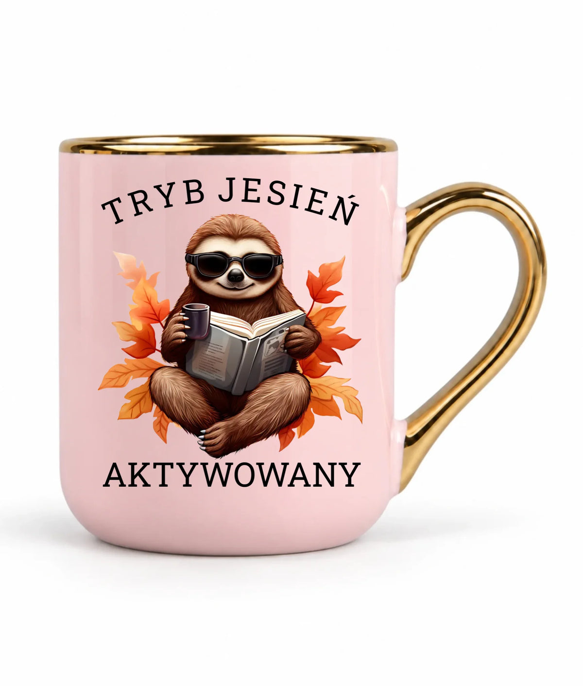 Kubek elegant jesienny - Leniwiec - Tryb jesień aktywowany JS23