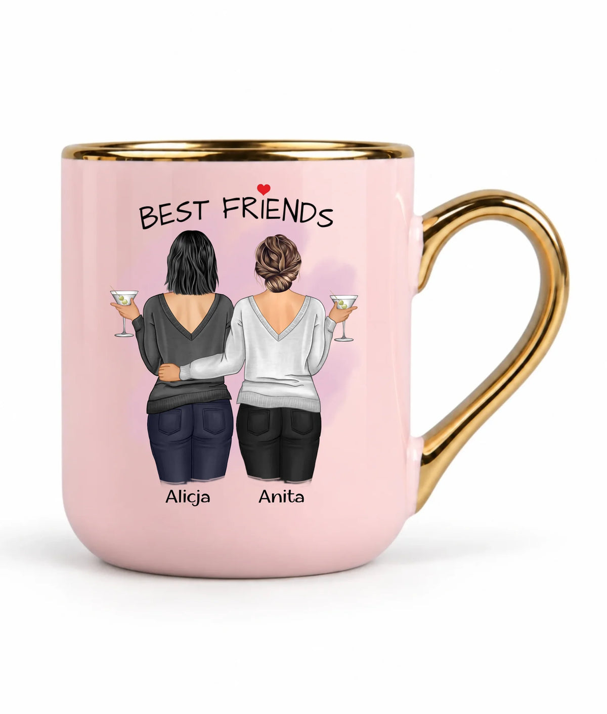 Kubek elegant - prezent dla przyjaciółki - Best Friends - personalizowane postacie 2-4 osoby PR03