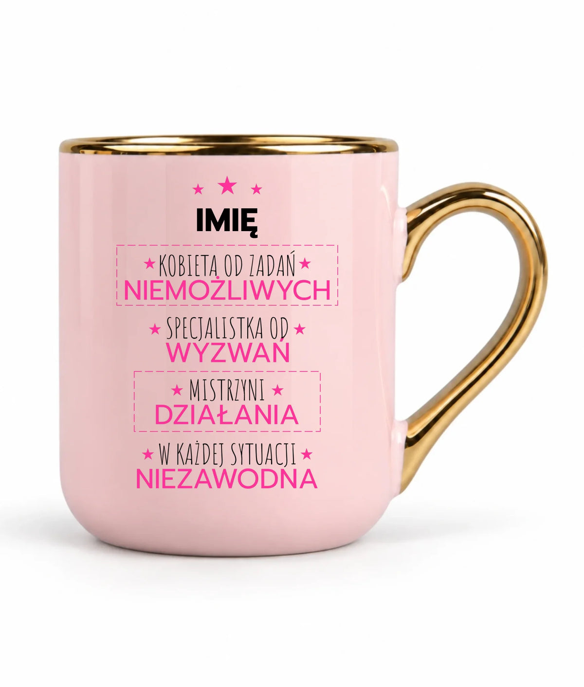 Kubek elegant - Kobieta od zadań niemożliwych - personalizowany DZ19