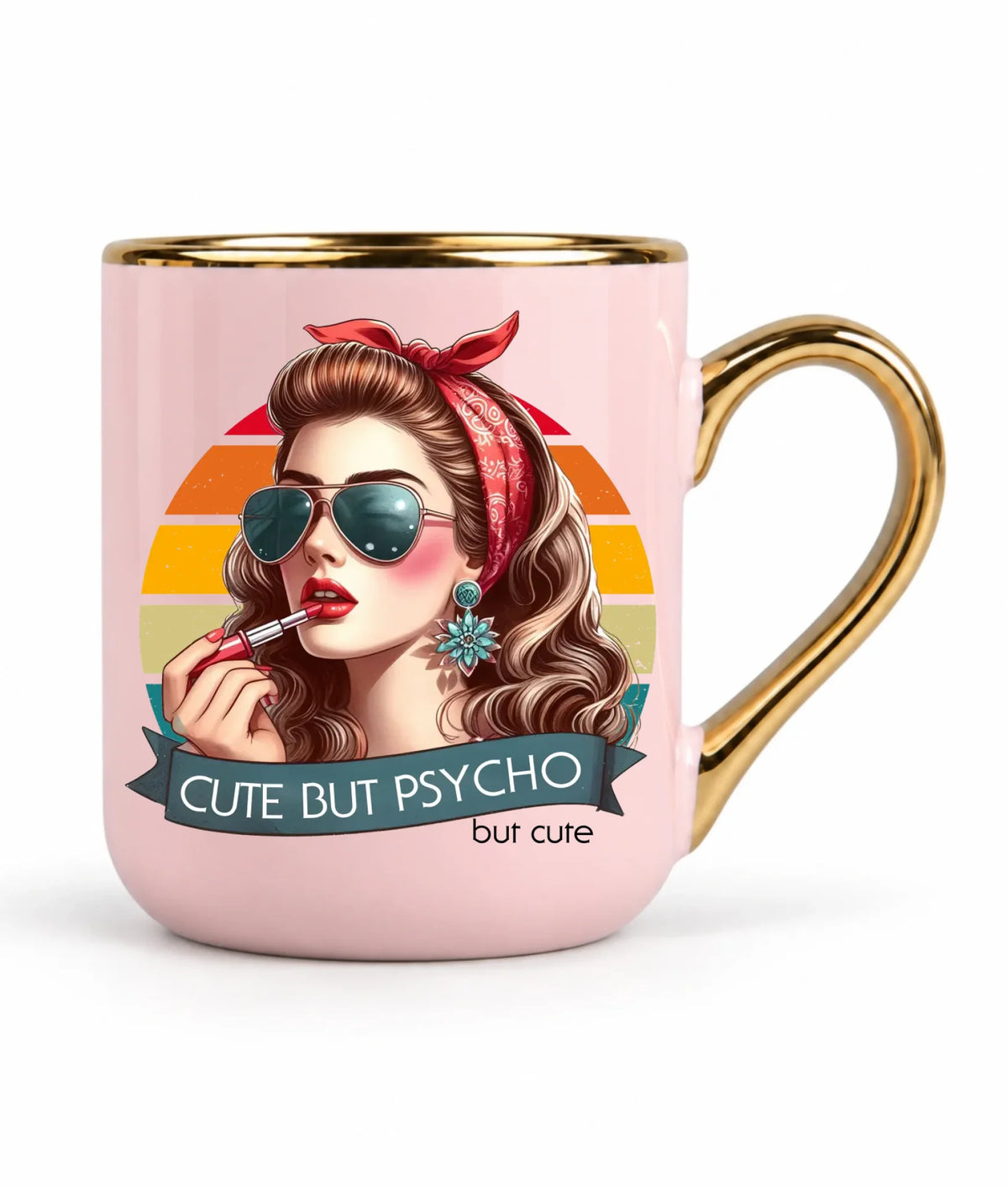 Kubek elegant – Cute but psycho - w stylu retro DZ09