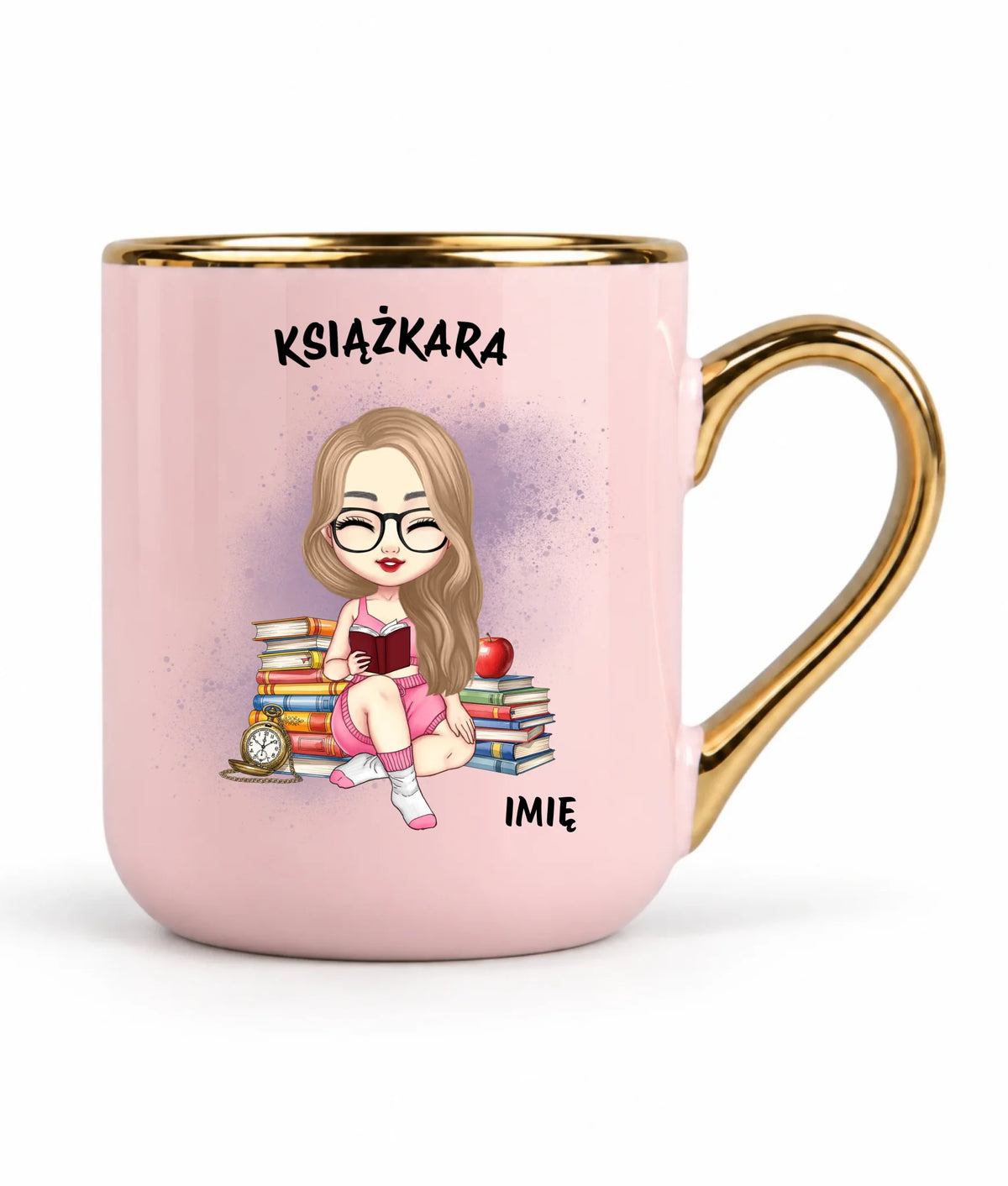 Kubek elegant - Książkara - Prezent dla miłośniczki czytania książek - personalizowany DZ04