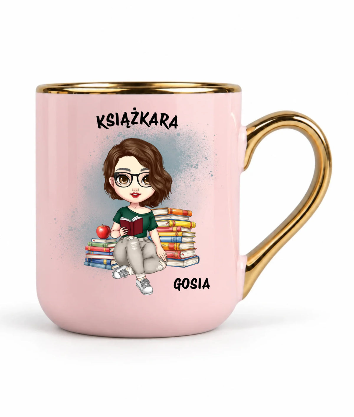 Kubek elegant - Książkara - Prezent dla miłośniczki czytania książek - personalizowany DZ03