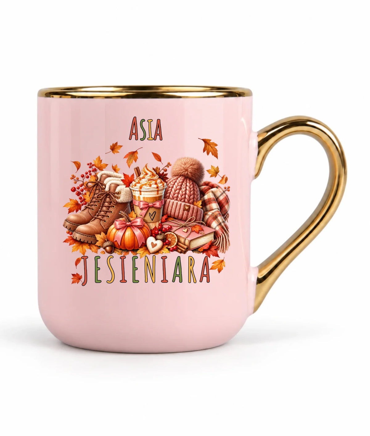 Kubek elegant jesienny z imieniem - Jesieniara