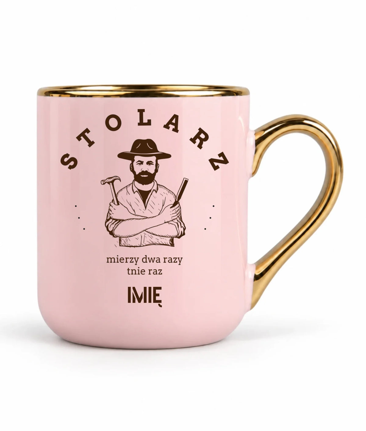 Kubek elegant dla stolarza - Mierzy dwa razy tnie raz - personalizowany ZS02