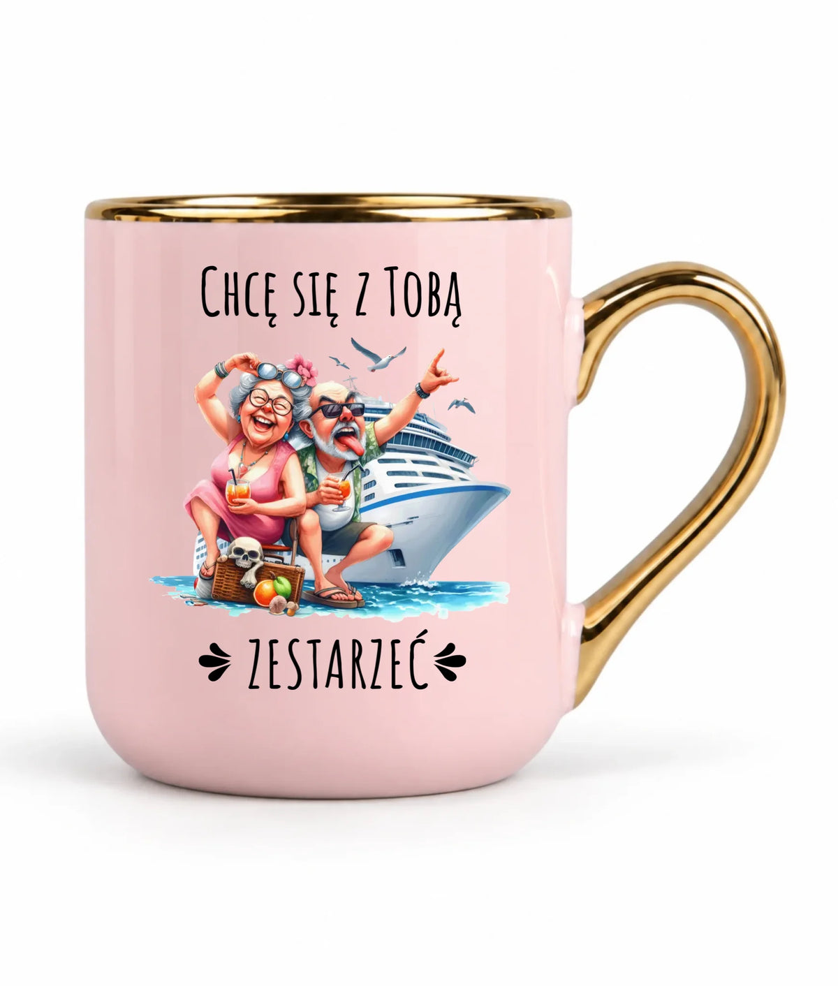 Kubek elegant dla par - Chcę się z Tobą zestarzeć W80