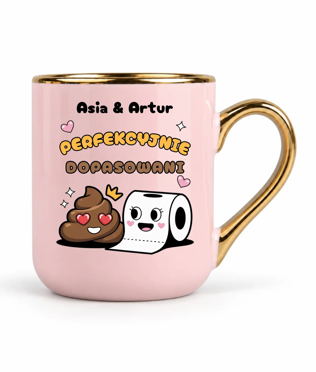 Kubek elegant dla par - Perfekcyjnie dopasowani - personalizowany W81