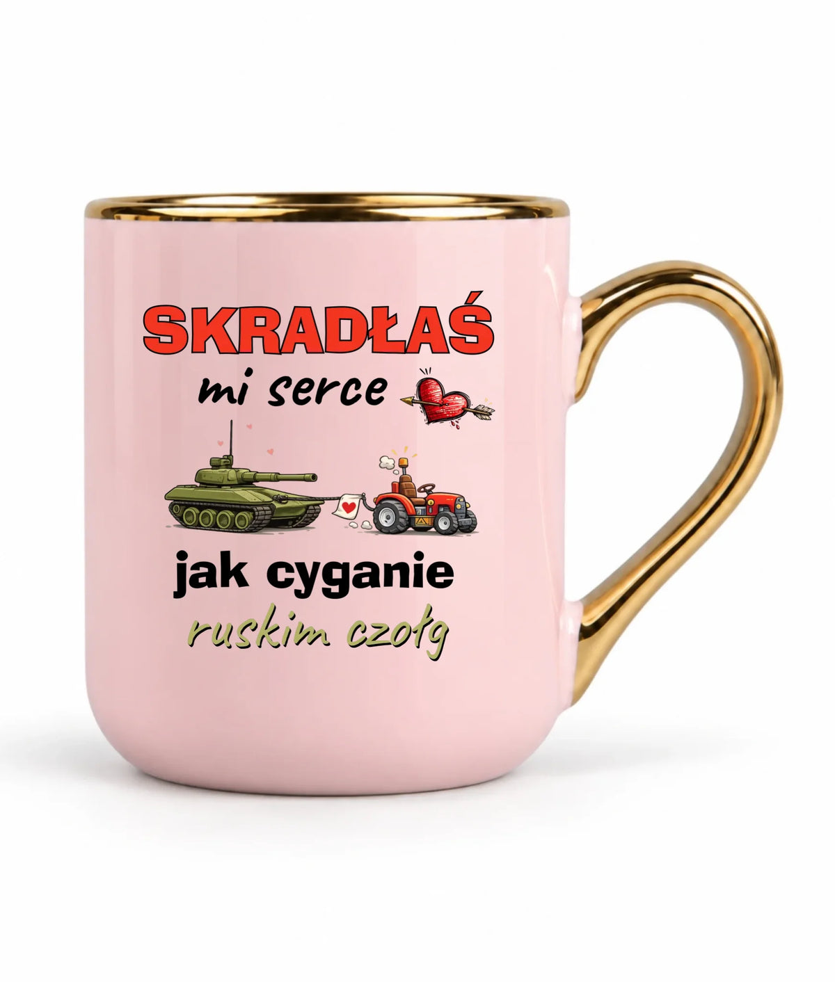 Kubek elegant - Skradłaś mi serce jak cyganie ruskim czołg W76
