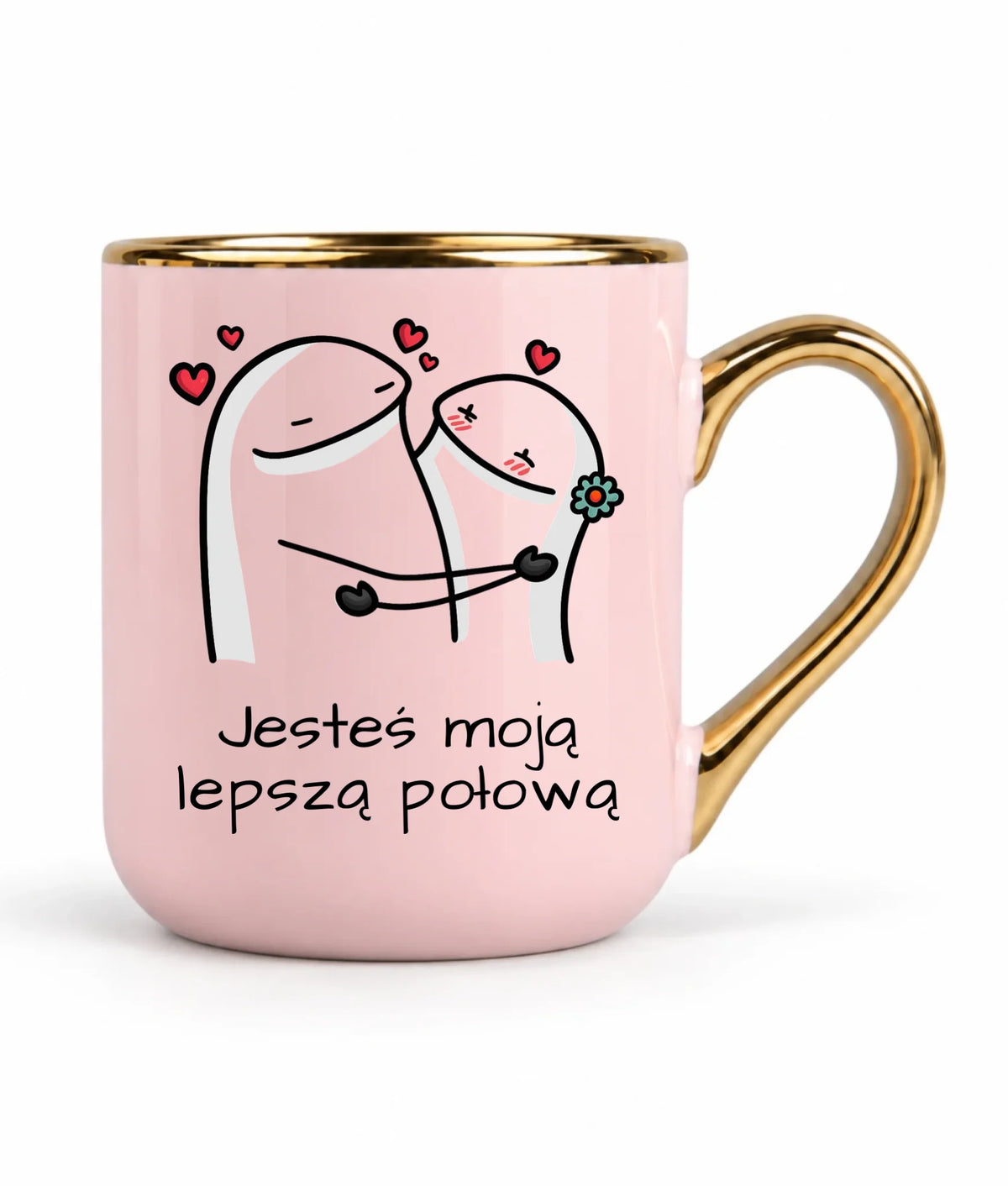 Kubek elegant dla par - Jesteś moją lepszą połową W87