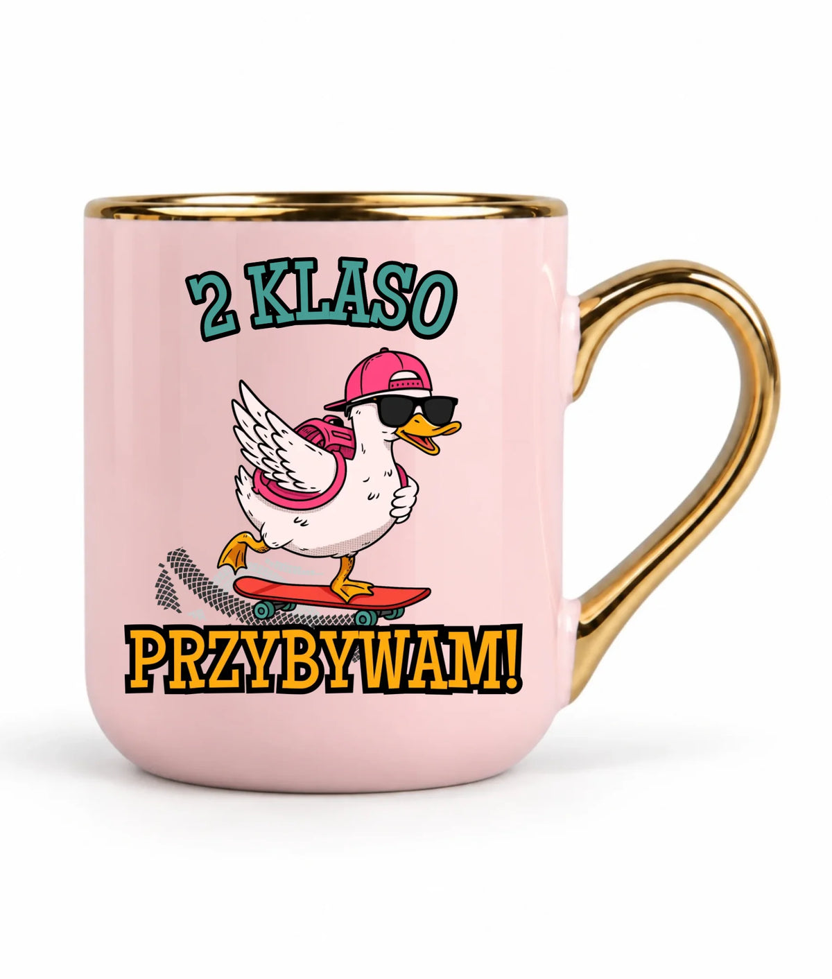 Kubek elegant na powrót do szkoły Przybywam personalizuj klasę SZ08