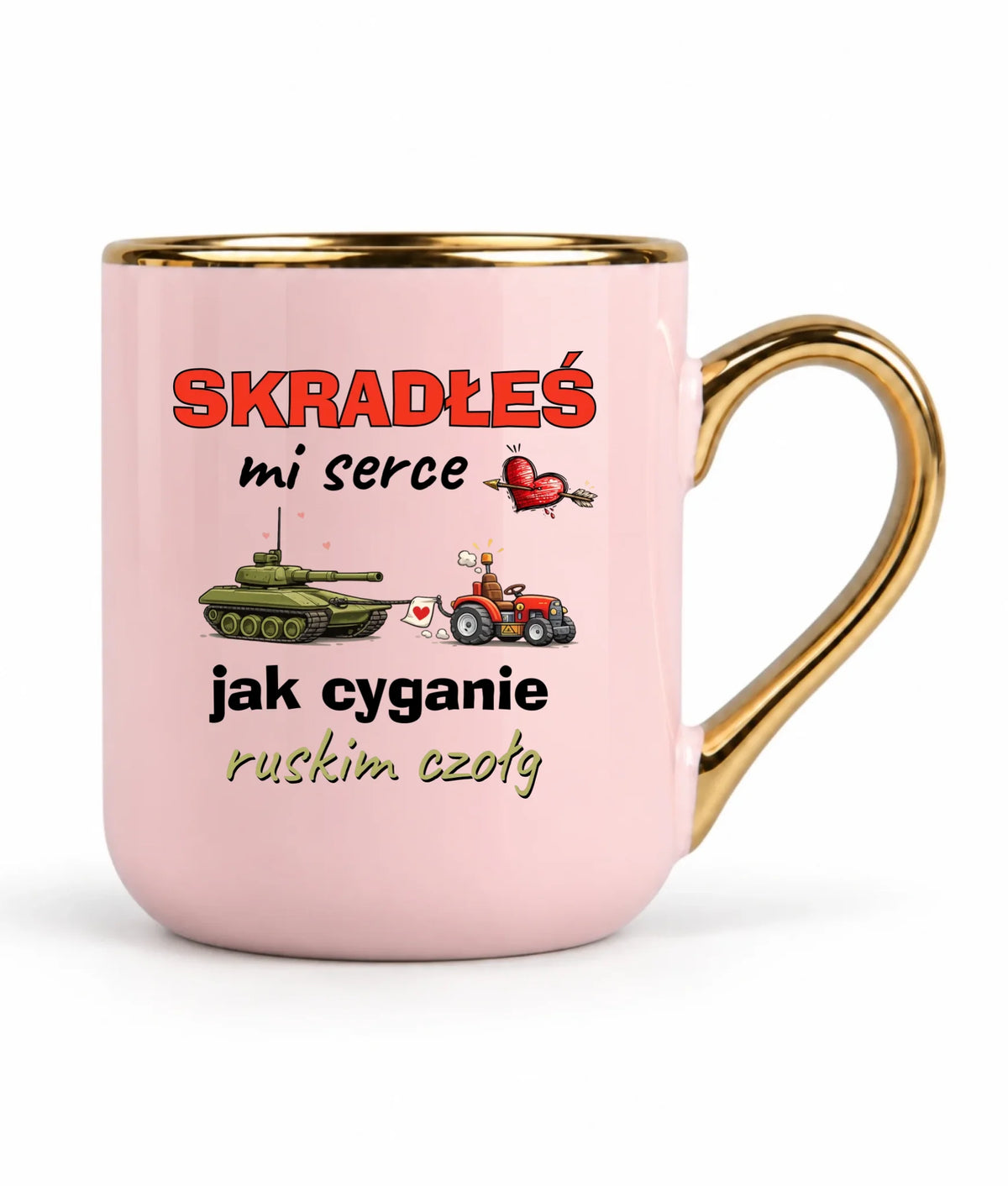 Kubek elegant - Skradłeś mi serce jak cyganie ruskim czołg W77