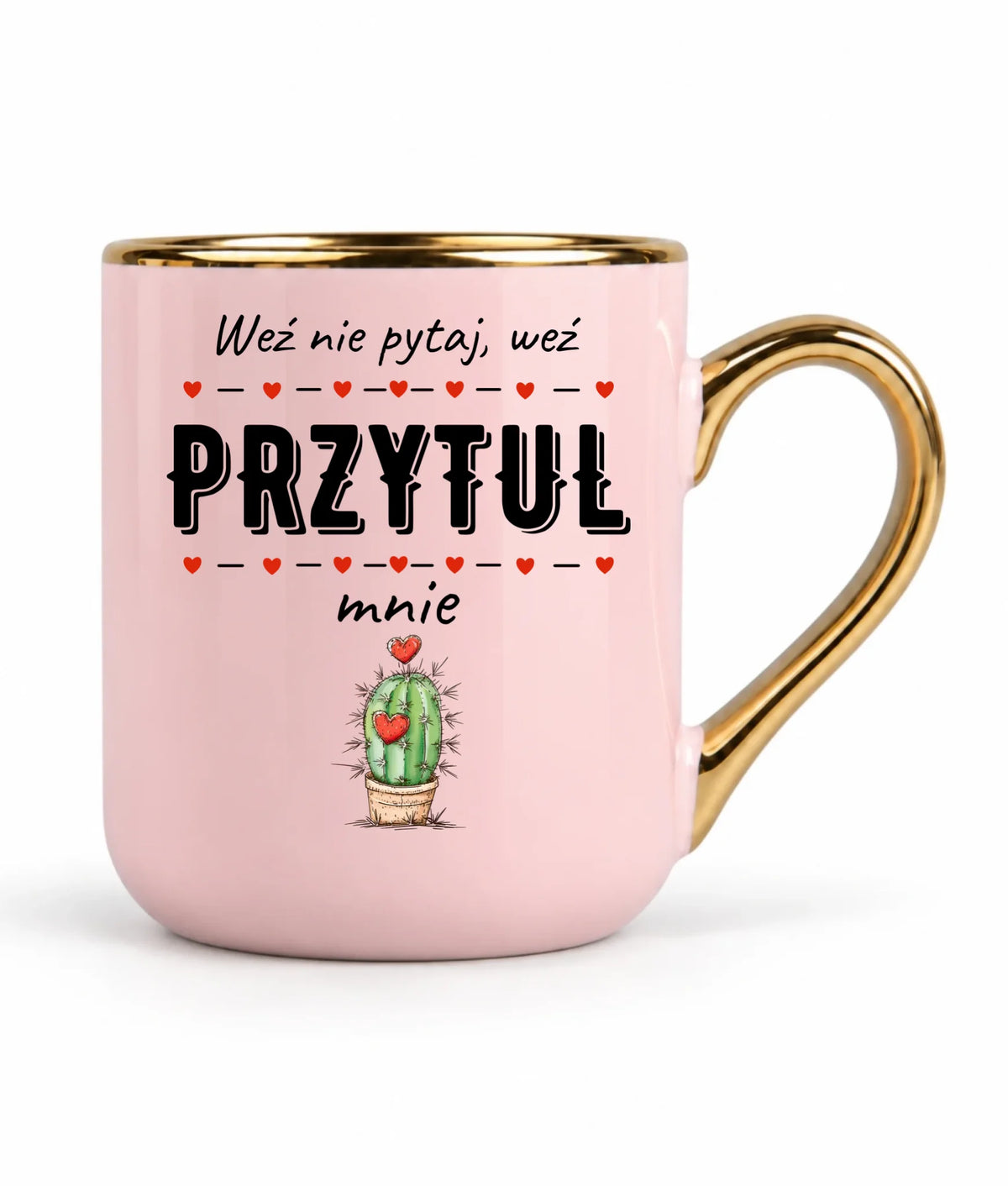 Kubek elegant dla par - Weź nie pytaj, weź przytul mnie W49