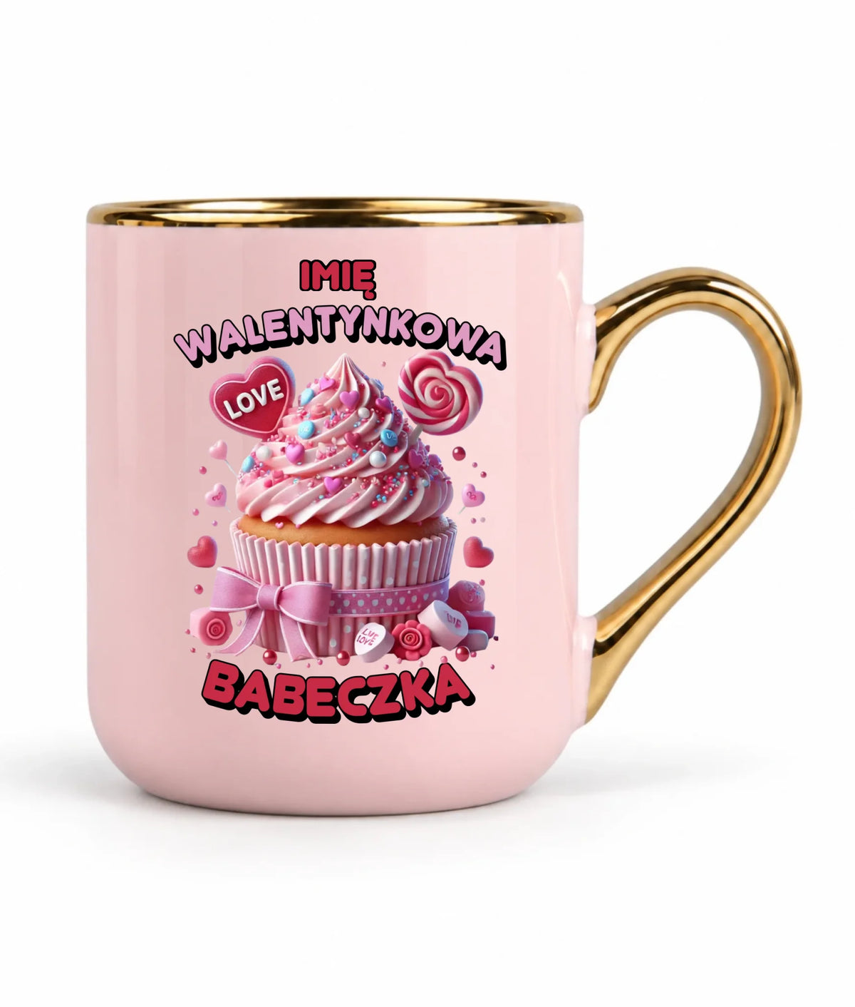 Kubek elegant na Walentynki - Walentynkowa Babeczka - personalizowany W21