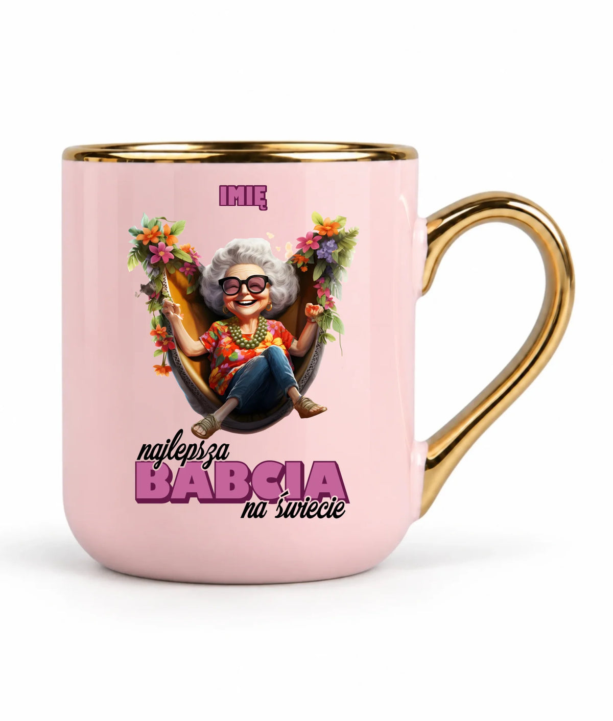 Kubek elegant dla babci - Najlepsza Babcia na świecie - personalizowany B14
