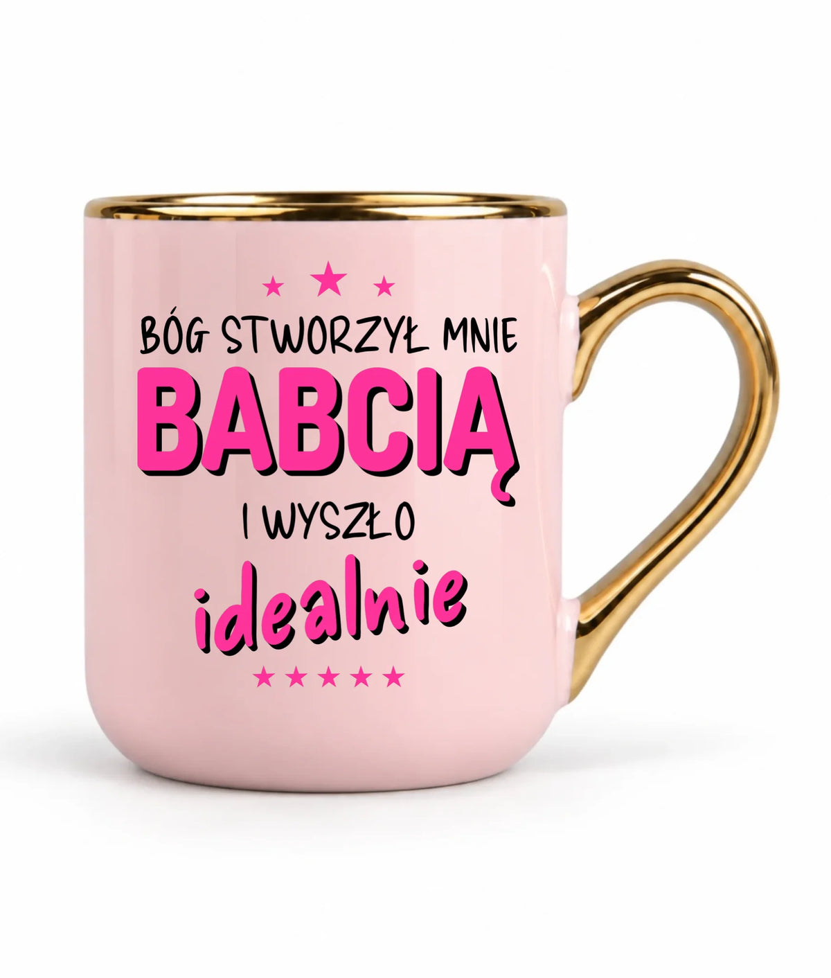 Kubek elegant dla babci - Bóg stworzył mnie babcią i wyszło idealnie B08